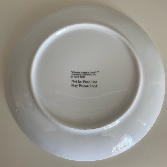 DECORATIVE VTG 40th ANNIVERSARY CELEBRATION PLATE IN PINK ROSES AND SILVER TRIM - Picture 3 of 7